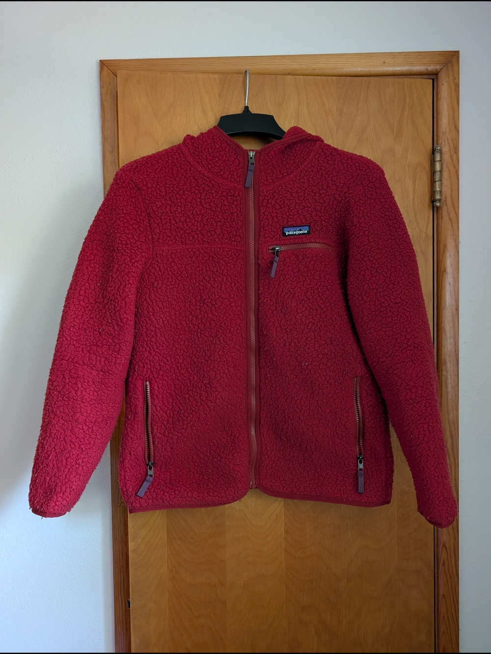 Patagonia Women's Red Fleece Hooded Jacket